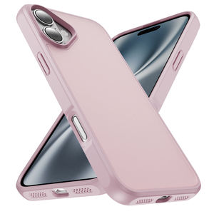 Étui de protection hybride <span class=keywords><strong>PC</strong></span> TPU semi-transparent givré avec protection d'<span class=keywords><strong>écran</strong></span> en relief et bords souples antichoc pour iPhone 17 - Product Image 1