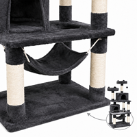 Arbre à chat multi-plateformes en sisal et peluche, extra haut, double tunnel, pour chatons et chats adultes