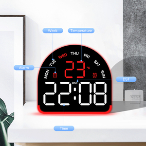 Novo Lançamento: Relógio Digital Grande e Calendário LED Artístico Portátil Elétrico Luminoso com Espelho Personalizado e Luz de Alarme para Casa - Product Image 2