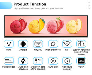 57 pouces étiré bar type lcd affichage de l'étagère de lecteur de signalisation numérique pour magasin restaurant supermarché bar - Product Image 2