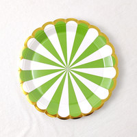 Assiettes en papier jetables avec logo personnalisé, assiettes de fête de 7/9 pouces pour gâteau d'anniversaire, table de dessert, vaisselle de pique-nique bleue/rose