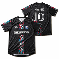 Camiseta de Fútbol Retro Personalizada, Nueva Camiseta Deportiva Negra con Cuello Polo, Unisex, Transpirable, de Poliéster, Corte Cuadrado