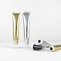 Tube cosmétique mat rouge pêche 15g, tube de crème pour les yeux/rouge à lèvres 15ml en alliage de zinc/céramique/gouttelette/tête de pompe, tubes à lèvres liquides