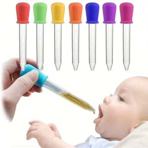 Pipettes pour enfants en silicone écologiques de 5 ml, compte-gouttes liquides transparents, embout en forme de bulbe, poignée en bois, pipettes à eau pour enfants, ustensiles - Product Image 6