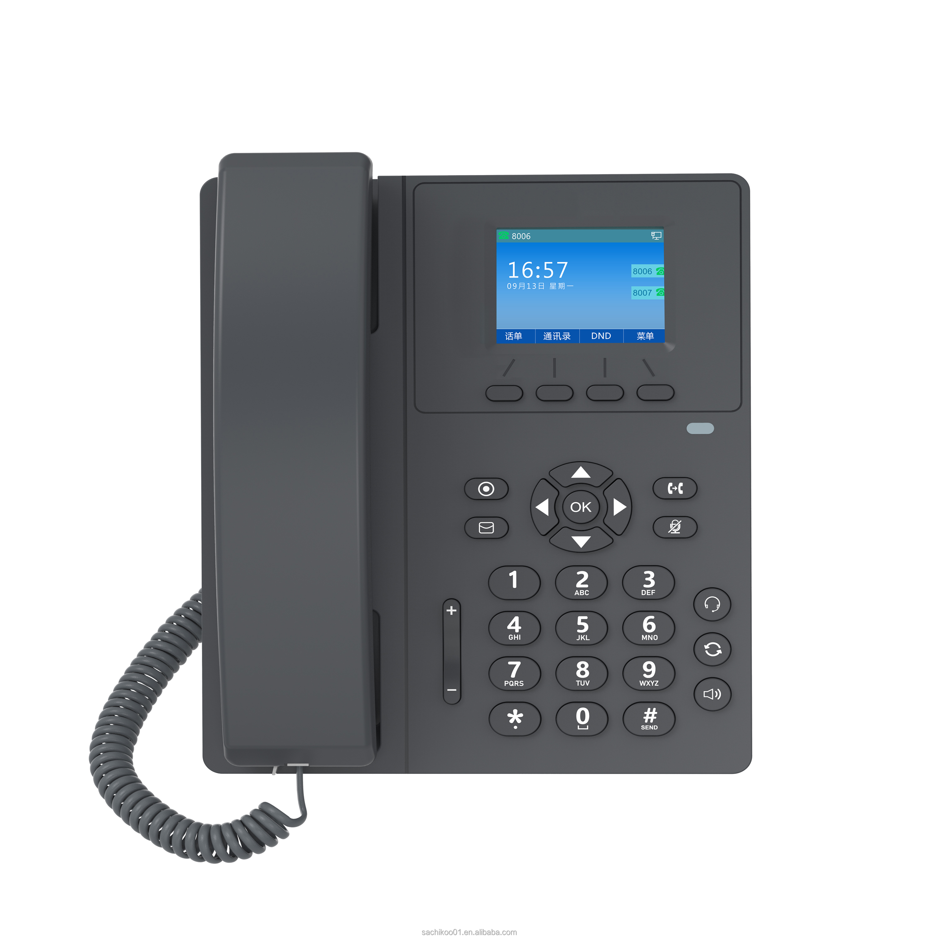 V110 IP Phone 2.4 inci warna Backlit layar warna mendukung HD Handset/speaker Ip Ponsel Voip Produk telepon Sip 2 buah Ip telepon