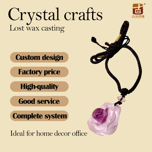 Toptan doğal şifa EnergyLiuli yeşim kristal gül süsler cep telefon zinciri kolye dekorasyon maskot tema hediyeler - Product Image 4