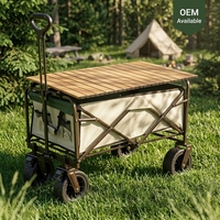 Chariot pliant robuste, capacité de charge de 150 kg, tissu Oxford 900D, chariot à roues universelles, chariot pliant pour le camping en plein air, roues larges