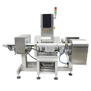 Máquina combinada de transportador industrial Detector de metales y pesador de control con pantalla táctil de precisión de 0,1g Compatible con OEM