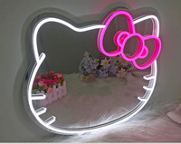 Miroir intelligent décoratif moderne en verre tactile LED, miroir de salle de bain intelligent, miroir de maquillage Hello Kitty, écologique
