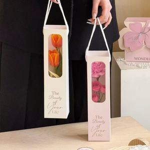 Wholesale Small Business Flower Packing Box Durable Novel Recyclable CMYK Acrylic Printing Gift <strong>Bag</strong> with Acrylic Window - Product Image 2