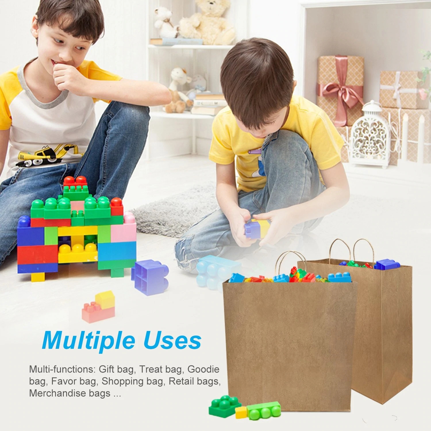 Kraft Paper Bags with Twisted Handles 18x7x18.75 inches