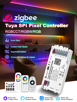 Contrôleur LED intelligent adressable Gledopto Tuya ZigBee SPI Pixel RGB RGBW RGBCCT 2026 pour bandes LED DC 5~24V 15A