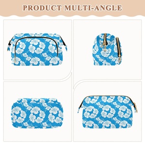 Customs Makeup Bag Quilted Cotton Cosmetic Zipper <b>Make</b> <b>up</b> Bag <b>Pouch</b> Customized Fashion Travel Bag - Product Image 5