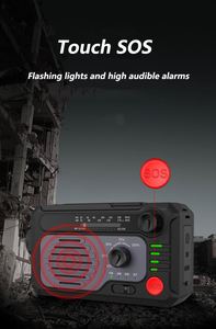 Banco de energía portátil de Radio Meteorológica de emergencia de 2000mAh superventas con linterna LED de manivela de carga Solar para exteriores - Product Image 6