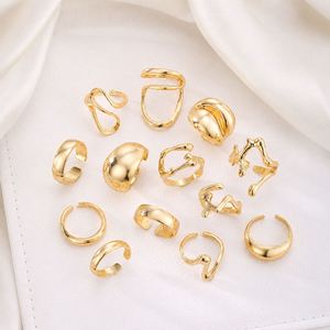 Trendy Gold Plated Vintage Geometric Chunky <b>Rings</b> Set for Women High Quality Fashion Jewelry <b>Thick</b> Finger <b>Rings</b> Wedding Gift - Product Image 4