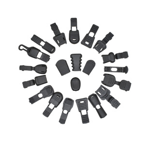 Embouts de cordon en plastique noir à deux pièces, à denture intérieure, pour vêtements, sweats à capuche et sacs - Product Image 2