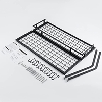 Étagère murale pliante en métal à double niveau pour cuisine, porte-casseroles avec 12 crochets pour casseroles et poêles, durable et gain de place
