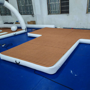 Plataforma Flotante Inflable en Forma de U, Muelle de PVC con Tecnología Drop Stitch para Lanchas y Motos Acuáticas, 3x2.4M, Blanca, Isla Flotante - Product Image 1