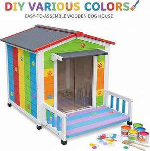 บ้านสุนัขพร้อมระเบียง บ้านสุนัขไม้กลางแจ้ง บ้านสุนัขยกพื้นพร้อมระเบียง  คอกสุนัขกลางแจ้งที่ทนทาน - Product Image 2