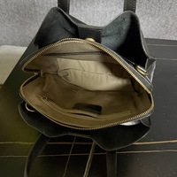 Tas Selempang Wanita Kulit Sapi Asli Vintage dengan Pegangan Atas, Multi Kompartemen, Resleting, Tas Kantor