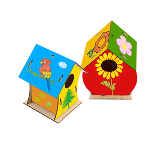 Design moderno in legno Wind Chime <span class=keywords><strong>Bird</strong></span> House Set giocattolo funzionale fai da te per bambini - Product Image 2