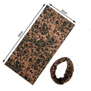 ผ้าพันศีรษะสำหรับปั่นจักรยานผ้าสแปนเด็กซ์เนื้อผ้าระบายอากาศได้ดีพิมพ์ลายเสือดาวไร้รอยต่อ - Product Image 4