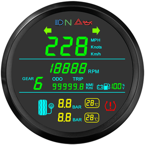 85mm <span class=keywords><strong>moto</strong></span> pneu manomètre universel LCD GPS compteur de vitesse tachymètre carburant pneu manomètre - Product Image 4