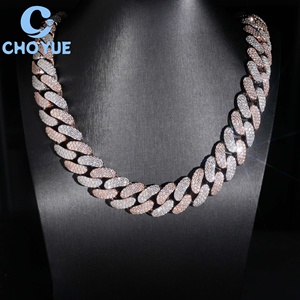 Hip Hop Jewelry 22mm Heavy Necklace 925 Sterling Silver Gold Plated Moissanite Cuban Link <b>Chain</b> Necklace Men's <b>Iced</b> <b>Out</b> Jewelry - Product Image 6