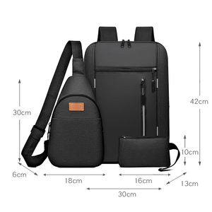 批发 15.6 英寸笔记本电脑背包商务时尚防盗牛津布 20-36L 男女通用 USB 端口拉链防水书包 - Product Image 3
