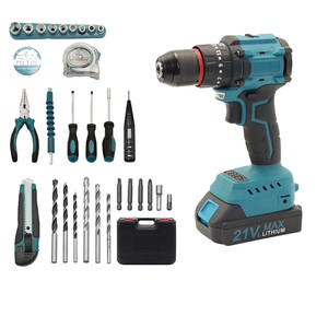 ชุดสว่านกระแทกไร้สาย Cross Border 21V สีน้ำเงิน แรงบิด 200 นิวตันเมตร หัวจับแบบไม่ใช้กุญแจ ใช้แบตเตอรี่ สำหรับเจาะไม้ โลหะ คอนกรีต - Product Image 5