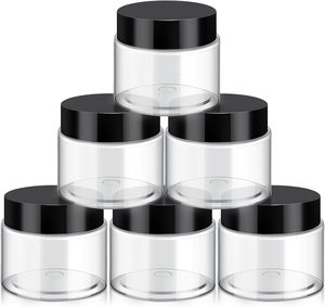 Pots cosmétiques transparents en PET de 60 ml à 250 ml avec bouchon à vis noir pour lotion et nettoyant visage, impression sérigraphique personnalisée - Product Image 3