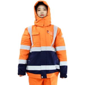 Gelbe reflektierende Sicherheits jacke ANSI Klasse 2 mit LED-Blitz und wasserdicht für Winter-Outdoor-Aktivitäten Kunden spezifisches Logo - Product Image 4