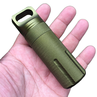 Organisateur de survie en plein air, boîtes de rangement étanches en alliage d'aluminium avec boîte à pilules scellée, porte-clés en métal