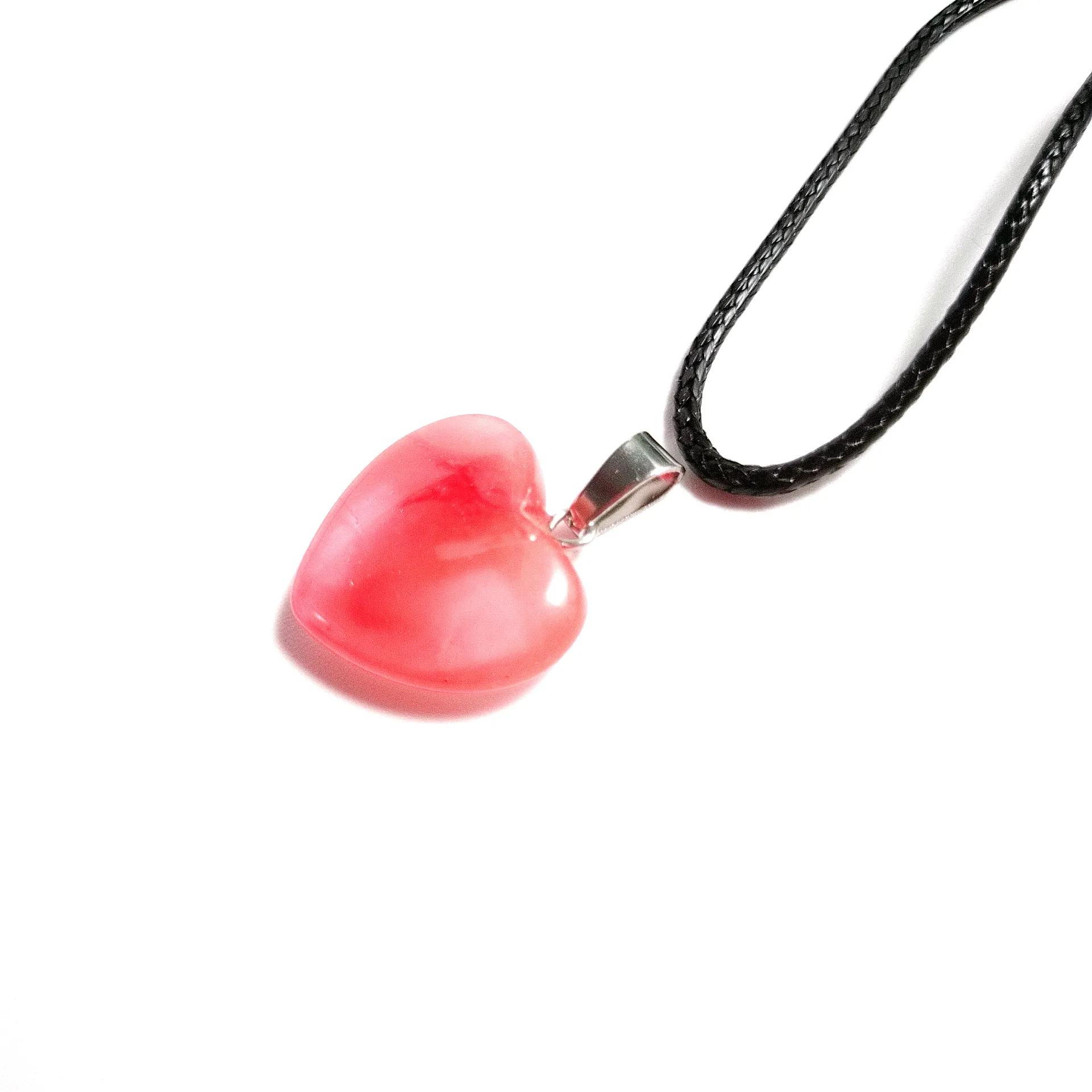 China Supplier quartz watermelon heart pendant custom rose gold plated chain jade jewelry