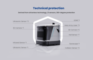 Robot de <span class=keywords><strong>Limpieza</strong></span> Comercial Ounitech Q3-G, Fregado y Trapeado, Controlado <span class=keywords><strong>por</strong></span> Aplicación, Carga Automática, Función Cross Lift - Product Image 5