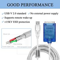 Cable Convertidor de USB a RS485 RS422, Cable Convertidor de 4,9 Pies con Chip FTDI Compatible con Sistema Win 10/8/7/XP/Vista/Mac