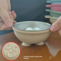 Fournitures pour repas de bébé Bols en acier inoxydable 304 Vaisselle colorée pour réchauffer les aliments Coque en silicone Bol d'alimentation en acier pour enfants
