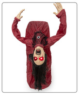 Fille fantôme animatronique grandeur nature à taille cassée, activée par le son, pour décoration d'Halloween et accessoire de maison hantée