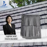 Traditionelle Chinesische Antike Schindeldachziegel aus Hochpolymer-Harz, Synthetisch, Langlebig, Grau mit Holzmaserung für Tempel und Häuser
