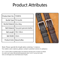 Ceinture Classique Homme en Cuir Véritable Gaufré, Cuir de Vachette Pleine Fleur, Boucle Ardillon, Logo Personnalisé, Style Vintage pour Hommes, Idéale pour les Jeans