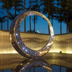 Escultura Elegante y Sofisticada de Acero Inoxidable - Arte Abstracto Moderno para Exteriores, Parques, Jardines y Paisajes - Product Image 4