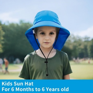 Toddler Baby Sun Hat Kids Summer UPF 50+ for <b>Boys</b> Girls Adjustable Beach Hats with Bucket Wide Brim Age 1-7 Years - Product Image 4