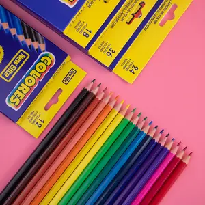 Yüksek değer toksik olmayan çevre koruma sanat seti kalem çocuklar için çok renkli yüksek kaliteli renkli kalem ahşap çizim kalem