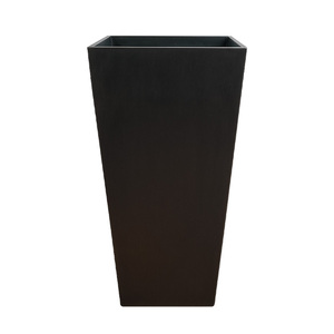 Zwarte kunststof plantenbak - Modern taps toelopend ontwerp met brede rand voor binnen- en buitenplanten - Product Image 1