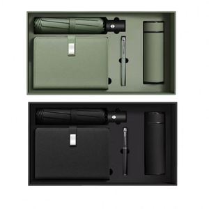 X527 Custom Personalized Business School Teacher Day Giveaway Umbrella Vacuum Flask Cup Journal Notebook Pen Thermos <b>Gift</b> Set Bo - Product Image 2