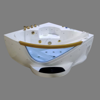 Nouveau modèle avec système intelligent, baignoire d'angle en acrylique écologique pour 2 personnes, bain à remous, spa jacuzzi avec 6 jets pour villas