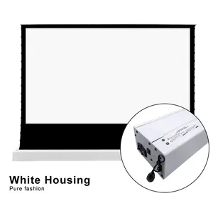 VIVIDSTORM 92inch S Electric Floor Screen With Cinema White PVC Screen Material HD 4K Home Cinema Normal Throw Projector