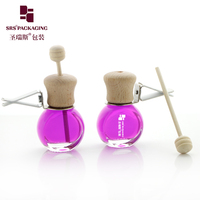 Flacon diffuseur de parfum pour voiture, vide, 10 ml, mini, en verre, avec bouchon en bois, pour huiles essentielles