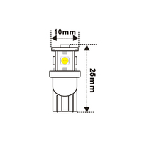 Ampoule LED T10 W5W CANBUS Super Lumineuse avec 5 puces LED SMD 3030, 2,2W 250LM 12V pour éclairage intérieur de voiture, carte, plaque d'immatriculation, plafonnier