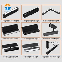 Système d'éclairage sur rail magnétique LED en aluminium 220V moderne pour usage commercial, 3 couleurs CCT, interrupteur DIP, intensité réglable, lampe intelligente pour hôtel